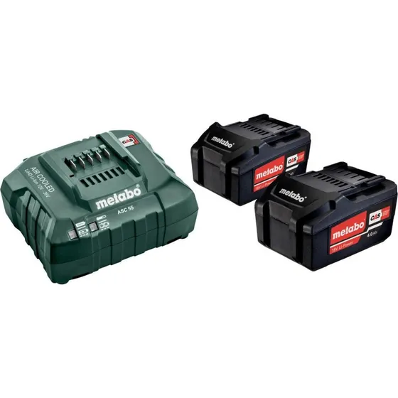 Metabo Set Batteria 18V 2x4,0Ah + Caricabatteria ASC 55