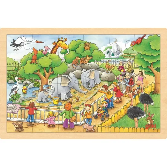 Goki Puzzle Inlegno Visita allo Zoo 24 Pezzi