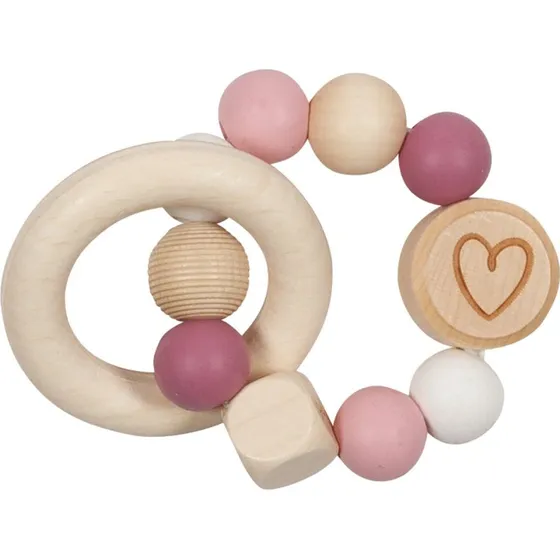 Goki Gripper Elastico Cuore Rosa con Perline in Silicone