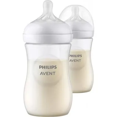 Avent Natural Response 260ml x2 Biberon con Tettarella Silicone 1M+