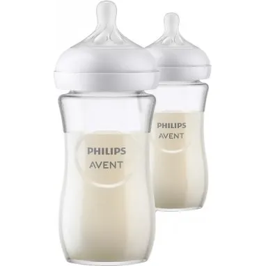 Avent Natural Response Biberon in Vetro 2x240 ml da 1 Mese