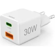 Hama mini caricabatterie PD 30W 1xUSB-C/1xUSB-A bianco