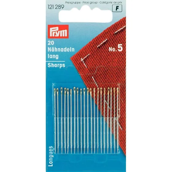 Prym Aghi per Cucire a Mano Lunghi n.5 - 40 mm - Argentati