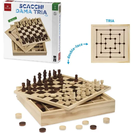 Dal Negro Scacchi Dama Tria Top in Legno
