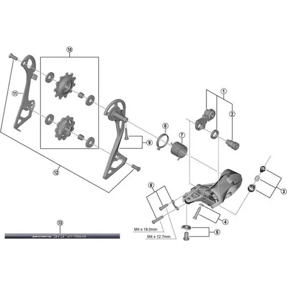 Shimano Gabbia Cambio Portapoleas Interno 105 R7000 Nero