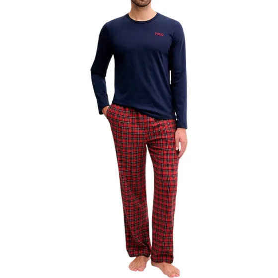 Polo Ralph Lauren Pigiama Uomo in Cotone Rosso/Blu