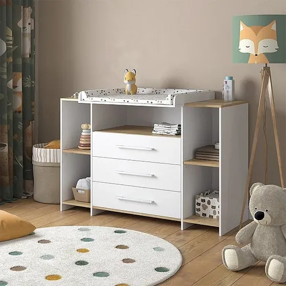 Vicco Fasciatoio Emma Bianco Lucido 80x87 cm 3 Cassetti