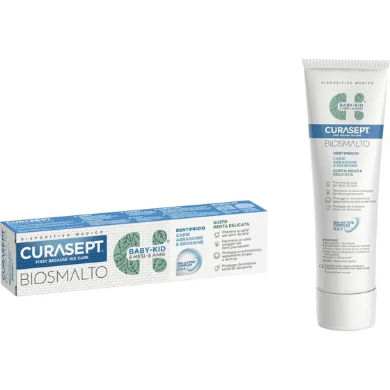 Curasept Biosmalto Baby-Kid Dentifricio Menta 6m-6a 50ml