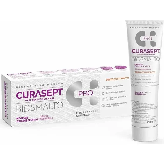 Curasept Biosmalto Mousse Denti Sensibili Gusto Tutti Frutti 50ml
