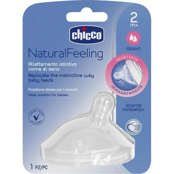 Chicco Tettarella NaturalFeeling Silicone Flusso Medio 2m+