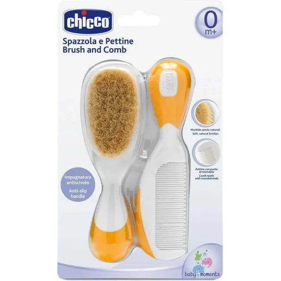 Chicco Set Spazzola e Pettine Arancione per Neonati