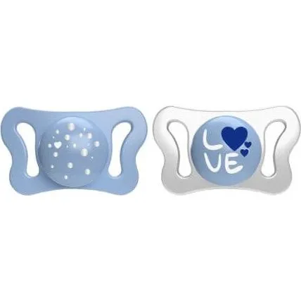 Chicco Set di Ciucci PhisioForma Micro in Silicone, 0-2 Mesi, Blu