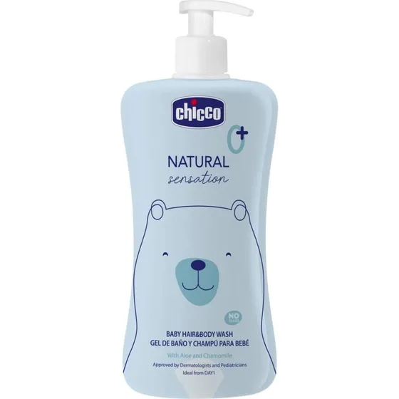 Chicco Natural Sensation Shampoo e Detergente Corpo 2in1 con Aloe e Camomilla, 500 ml