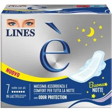 Lines E' Notte Assorbenti con Ali - 7 Pezzi