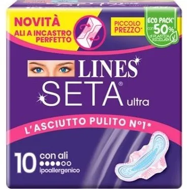 Lines Seta Ultra con Ali 10 pz Assorbenti