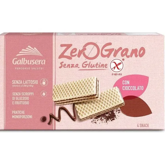 Galbusera ZeroGrano Wafer Senza Glutine al Cioccolato 180 g
