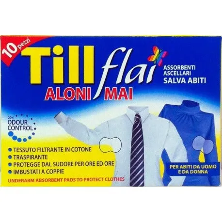 Tillflai Assorbenti Ascellari Aloni Mai - 10 Pezzi