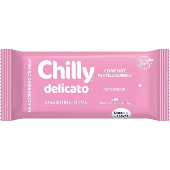 Chilly Salviette Igiene Intima Delicate con Aloe e Hamamelis, 12 pezzi