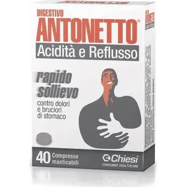 Antonetto Digestivo Acidità e Reflusso 40 Compresse Masticabili