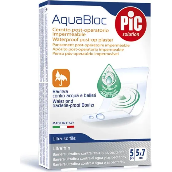 Pic Aquabloc 5x7cm 5pz Cerotto Antibatterico Impermeabile