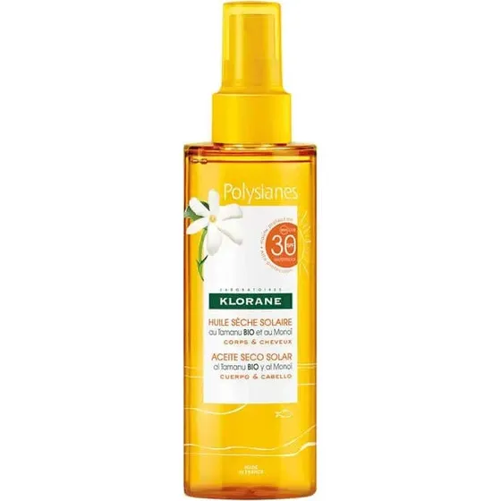 Klorane Polysianes Olio Secco Solare SPF 30 Corpo e Capelli 200 ml