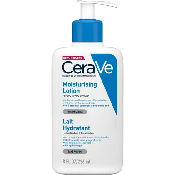 CeraVe Lozione Idratante Viso e Corpo per Pelle da Secca a Molto Secca, 236 ml