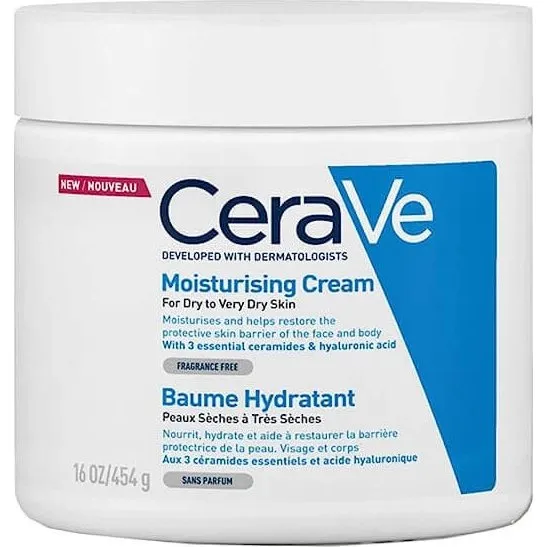 CeraVe Crema Idratante Viso e Corpo per Pelli Secche, 454 g