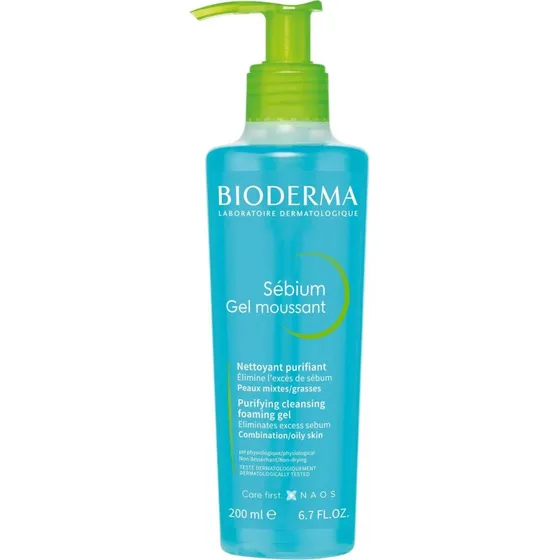 Bioderma Sébium Gel Detergente Schiumogeno per Pelle Mista e Grassa 200ml