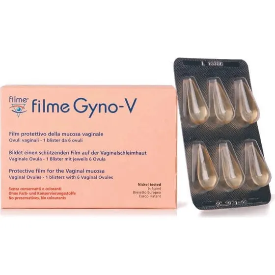 Filme Gyno-V Ovuli Lubrificanti con Vitamina E - 6 Unità