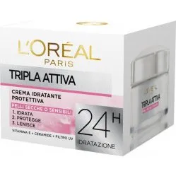 L'Oréal Paris Tripla Attiva Crema Idratante Pelli Secche e Sensibili 50 ml