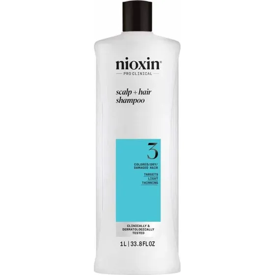 Nioxin System 3 Shampoo per Capelli Colorati e Diradati 1L