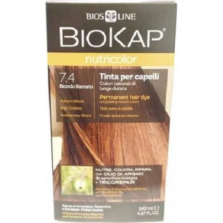 Biokap Nutricolor 7,4 Biondo Ramato - Tinta per Capelli 140ml