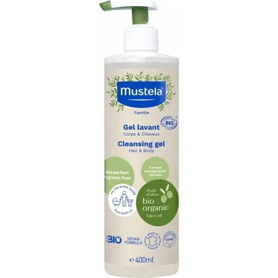 Mustela Gel Detergente Bio Senza Profumo 400 ml Corpo e Capelli