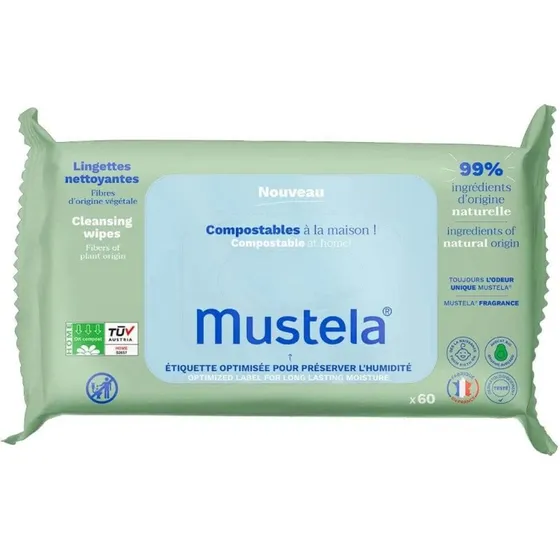 Mustela Salviette Compostabili Profumate 60 Pezzi