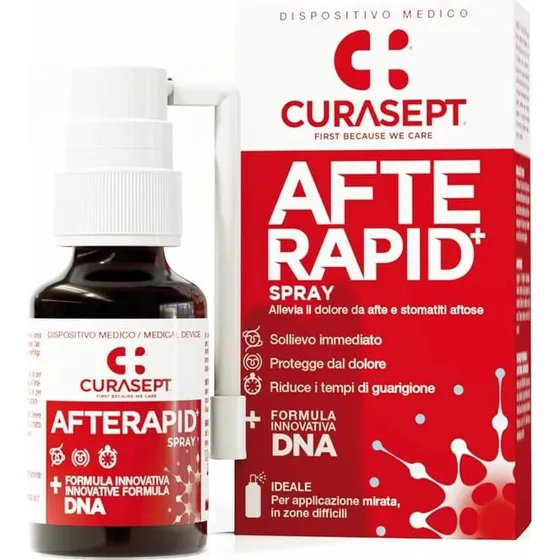 Curasept Afte Rapid DNA Spray per Afte e Lesioni Orali 15 ml