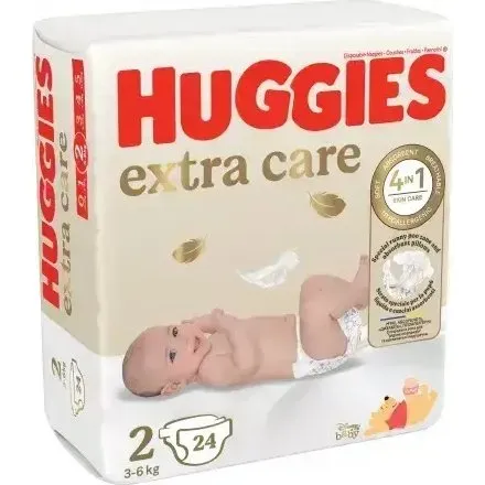 Huggies Extra Care Pannolini n. 2, 3-6 kg, 24 pezzi