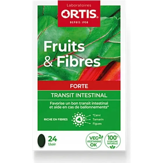Ortis Frutta e Fibre Forte Integratore Transito Intestinale 24 Compresse