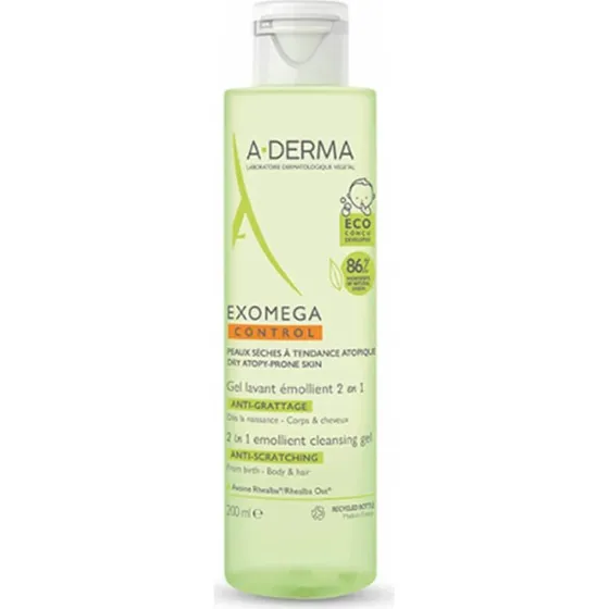 A-Derma Exomega Control Gel Detergente Emolliente 2 in 1 200ml