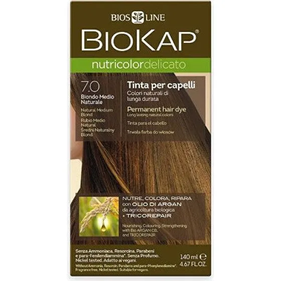 Biokap Nutricolor Delicato 7.0 Biondo Medio Naturale 140 ml