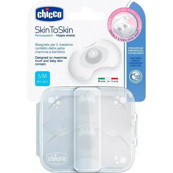 Chicco Paracapezzoli SkinToSkin in Silicone S/M - 2 Pezzi