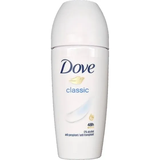 Dove Deodorante Roll-on Classic Antitraspirante da Donna, 50 ml
