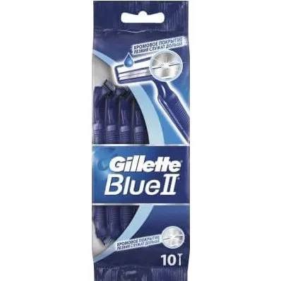 Gillette Blue II Chromium Rasoi usa e getta, 10 pezzi