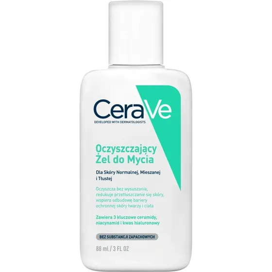 CeraVe Schiuma Detergente Viso e Corpo per Pelli da Normali a Grasse, 88ml