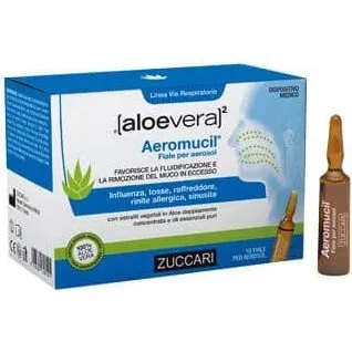 Zuccari Aeromucil Fiale per Aerosol con Aloe Vera, 10x5 ml