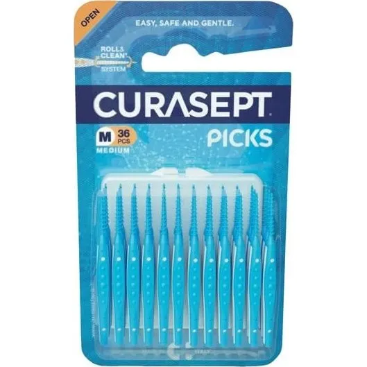 Curasept Picks Medium - Stuzzicadenti in silicone, 36 pezzi