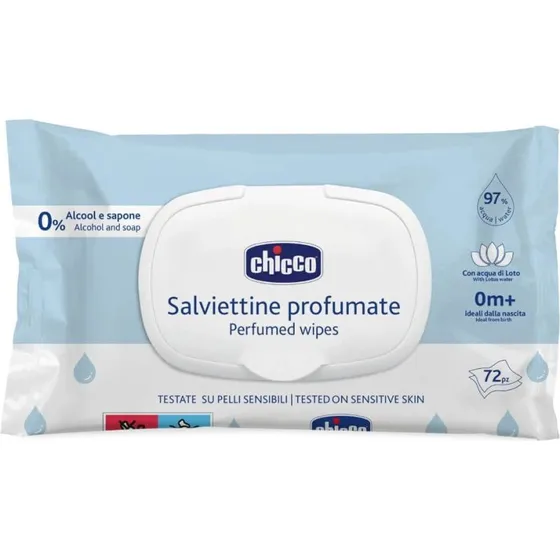 Chicco Salviette Umide con 97% Acqua ed Estratto di Loto, 72 pezzi