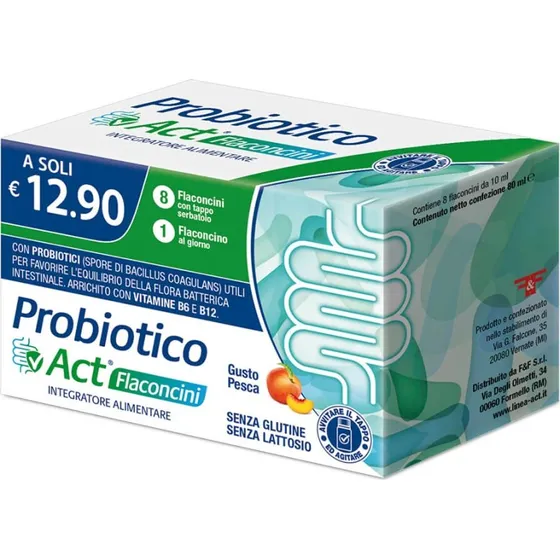 Probiotico Act 8 Flaconcini con B. Coagulans e Vitamine B