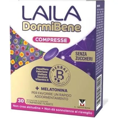 Laila Dormibene - Integratore con Melatonina e Fitoterapici, 30 compresse