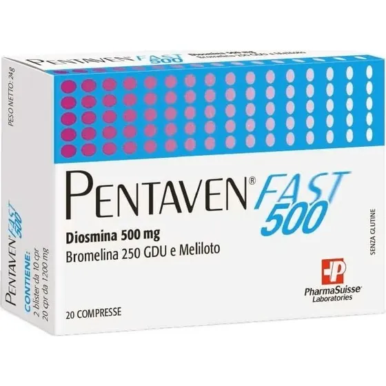 PharmaSuisse Pentaven Fast 500 - Integratore Circolazione 20 Compresse