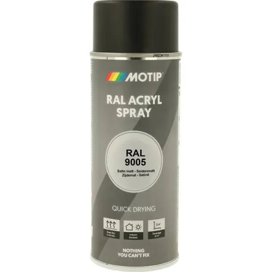 Motip Vernice Acrilica Spray RAL 9005 Nero Opaco 400 ml